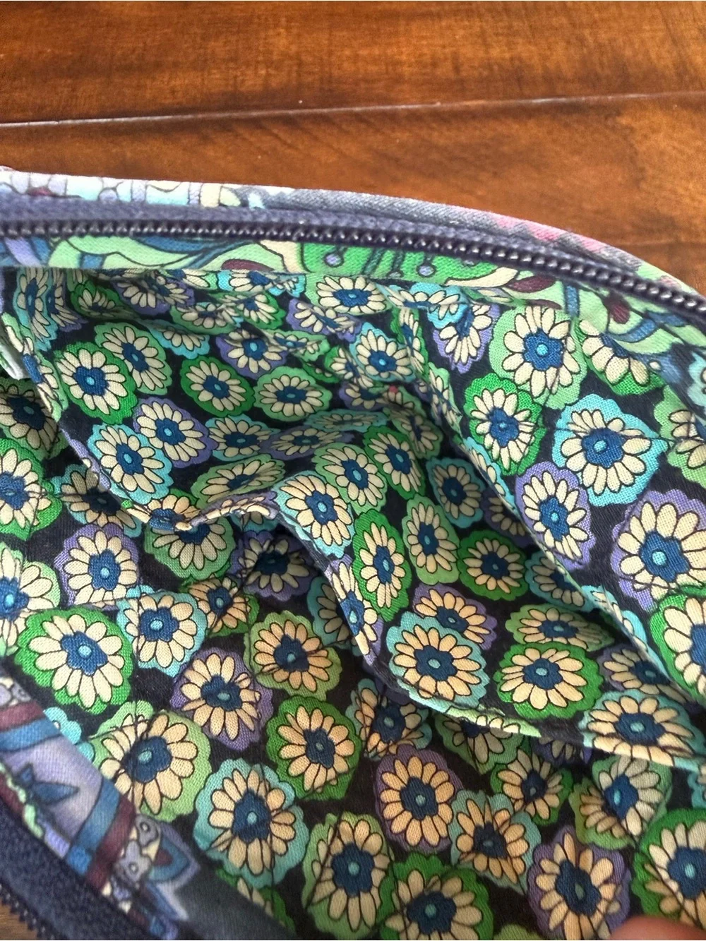 Vera Bradley Blue and Green Paisley Quilted Wristlet